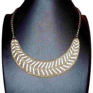 ZAD Gold & Beaded Mesh Bib Necklace, Lobster Claw Clasp, NWT